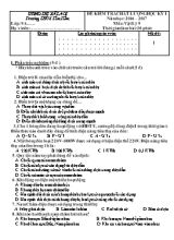 Đề kiểm tra chất lượng Vật lí lớp 9 - Đề số 1 - Năm học 2016-2017 - Trường THCS Tân Tiến
